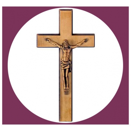 Croix en bronze avec Christ 20cm