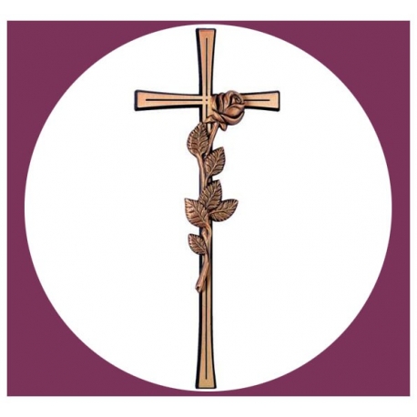Croix avec rose 40cm