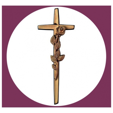 Croix avec rose 40cm